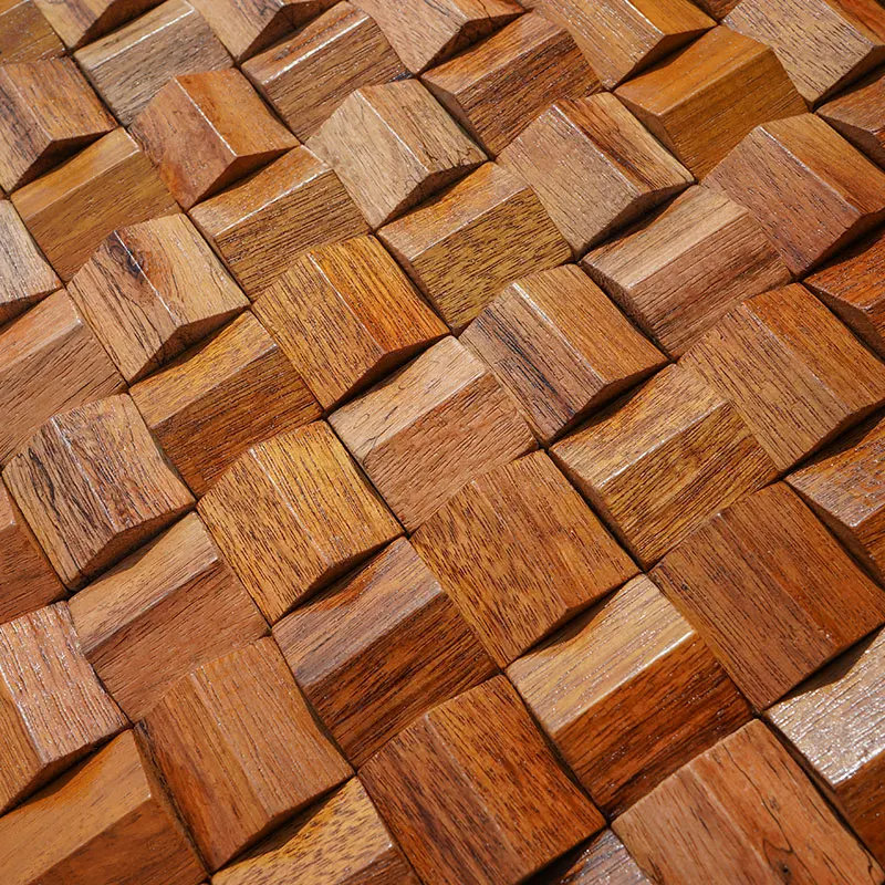 Pannello Mosaico 3D in Legno Massello Premium ✅ (30 x 30 cm)